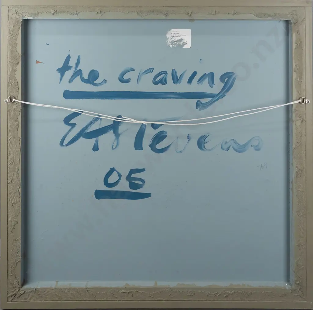Eion Stevens '05 - framed oil on fabric on board "the craving" H835 W840 Image 1++