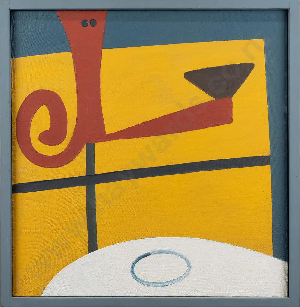 Eion Stevens 1999 - framed oil on fabric on board "toast" H375 W362 Image 1++