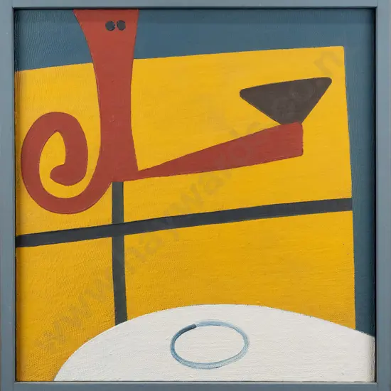 Eion Stevens 1999 - framed oil on fabric on board "toast" H375 W362