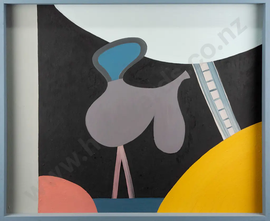 Eion Stevens 1999 - framed oil on board "pontoon" H535 W640 Image 1++