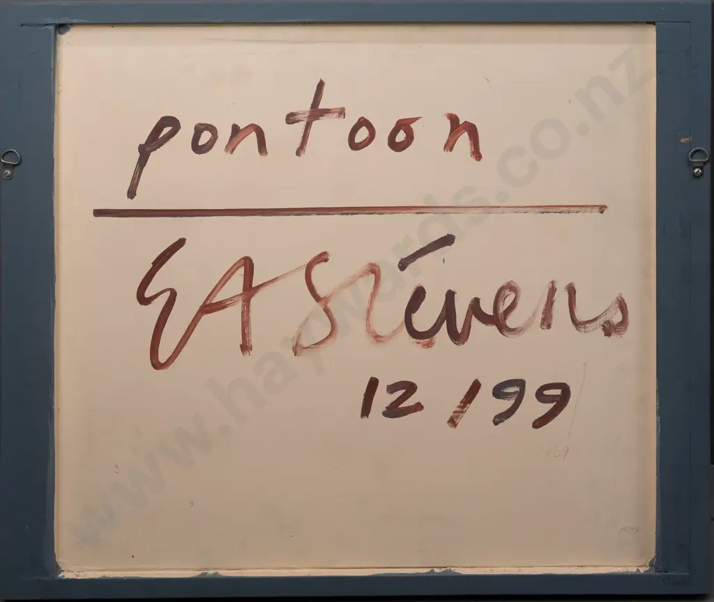 Eion Stevens 1999 - framed oil on board "pontoon" H535 W640 Image 1++