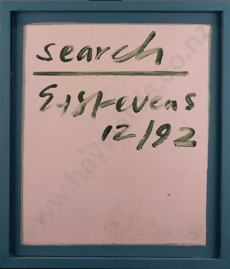 Eion Stevens 1992- framed oil on fabric on board "search" H501 W436 Image 1++