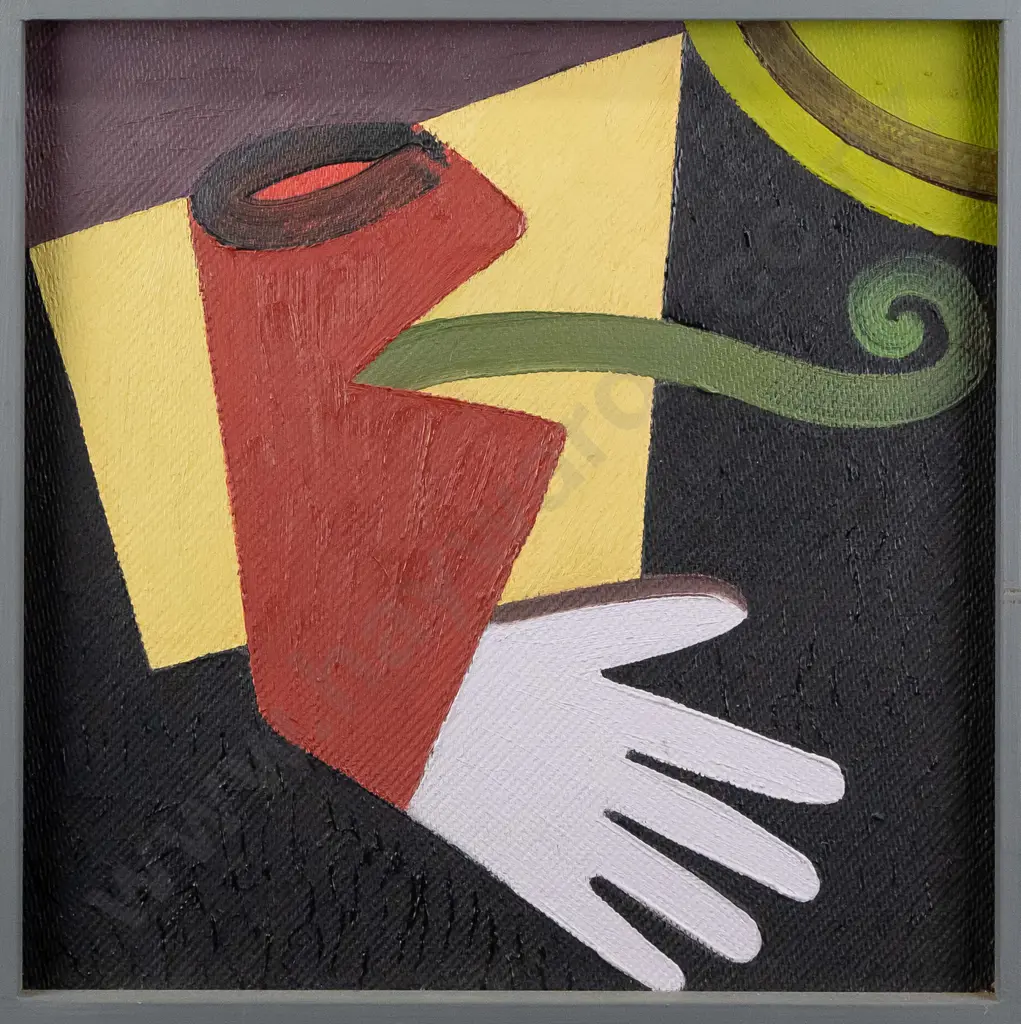 Eion Stevens 2003 - framed oil on prepared board "sticky kiss" H390 W390 Image 1++