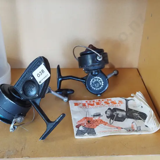 pair of vintage spinning reels