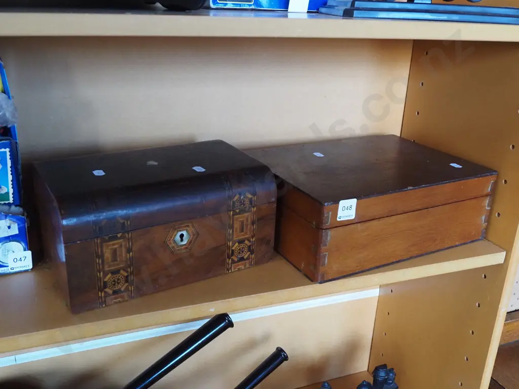 restored writing box, 1 other wooden box Image 1++
