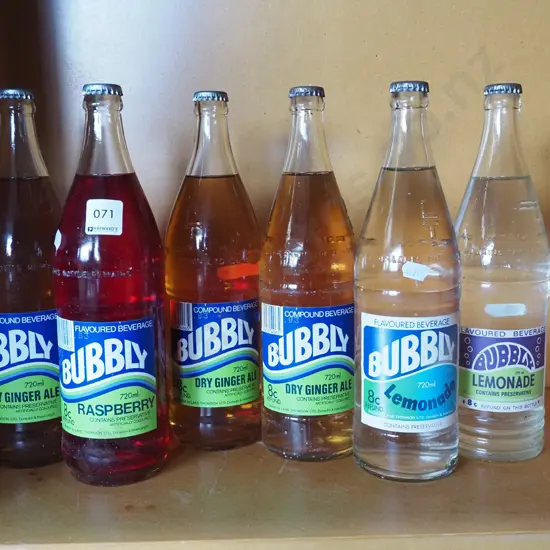 6x bottles of Bubbly soft drinks