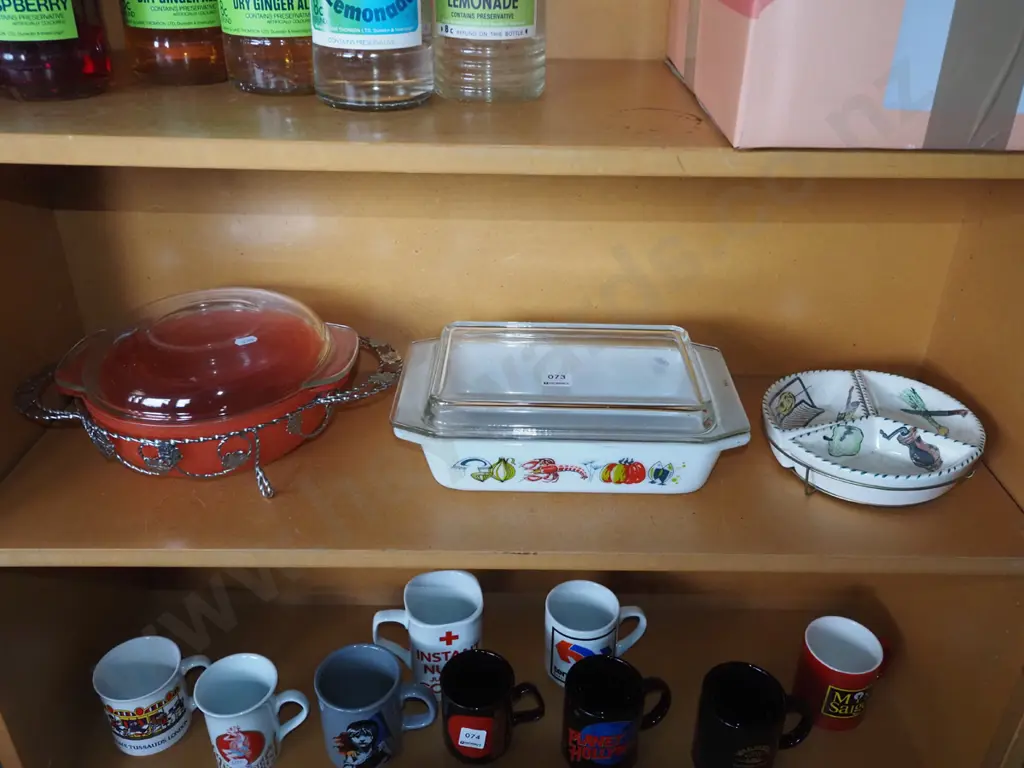 retro pyrex baking dishes, segmented serving dish Image 1++