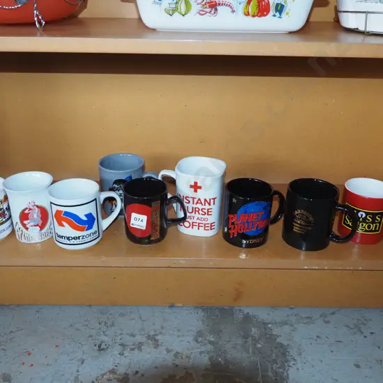 assorted coffee cups