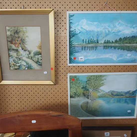 framed print, 2x framed pencils - red dots