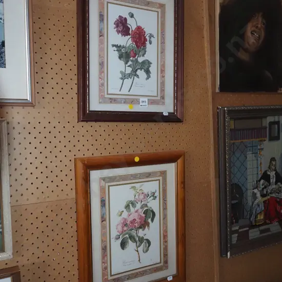 2x rose prints- yellow dots