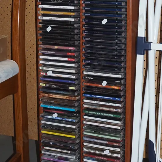 CD tower full of CDs