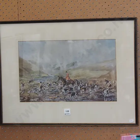 framed print - hunting scene