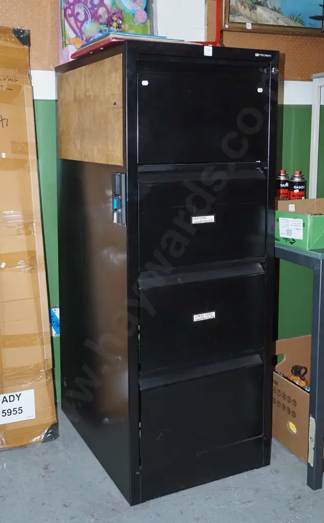 black 4 drawer filing cabinet Image 1++