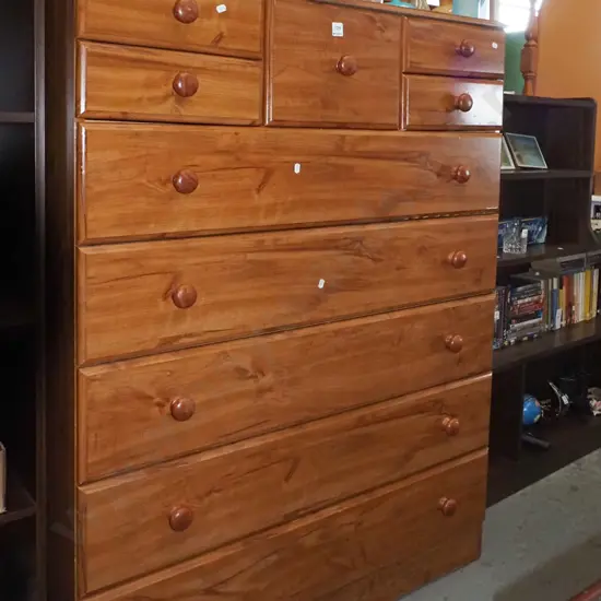 mdf faux wood veneer 10 drawer scotch chest H1320 W1000 D400