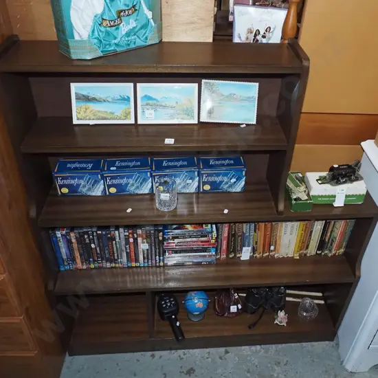 mdf veneer dark stained bookcase H1200 W1110 D260