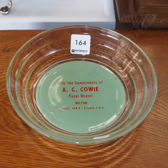 mid-century glass A.C Cowie Milton Panel Beater bowl