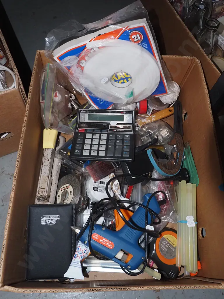 box; glue gun, paint brushes etc Image 1++