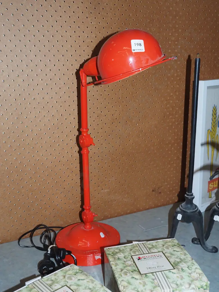 red adjustable desk lamp Image 1++