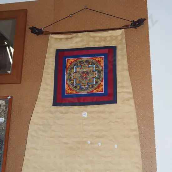 hanging Asian fabric artwork