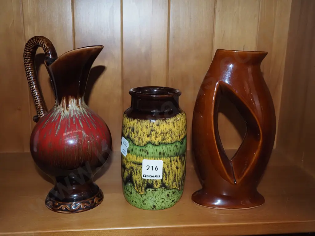 German pottery and 2 other vases Image 1++