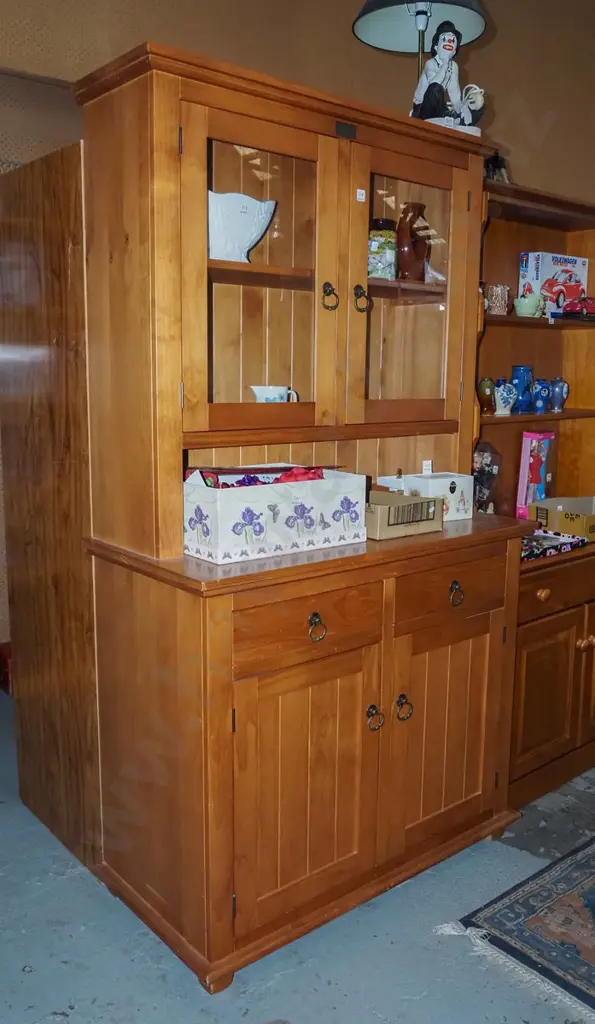 Ferngrove pine 2 drawer, 2 door, 2 glazed door unit H1900 W1060 D510 Image 1++