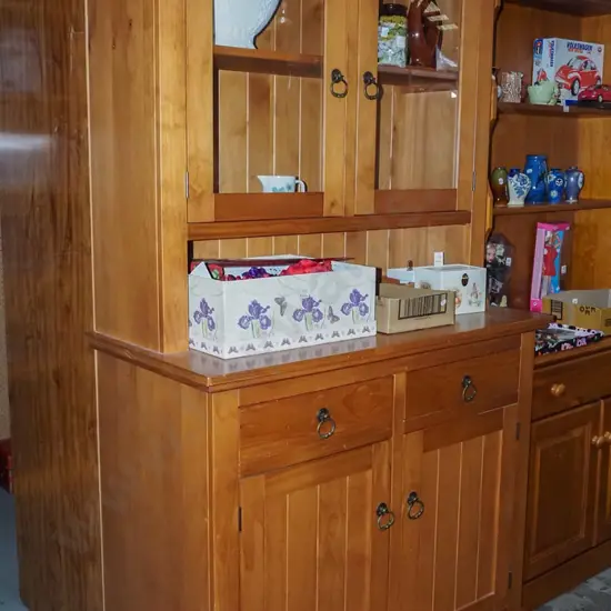 Ferngrove pine 2 drawer, 2 door, 2 glazed door unit H1900 W1060 D510