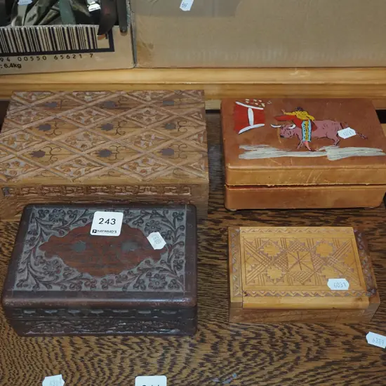 4x lidded trinket boxes