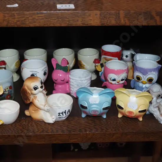 novelty animal egg cups and figurines