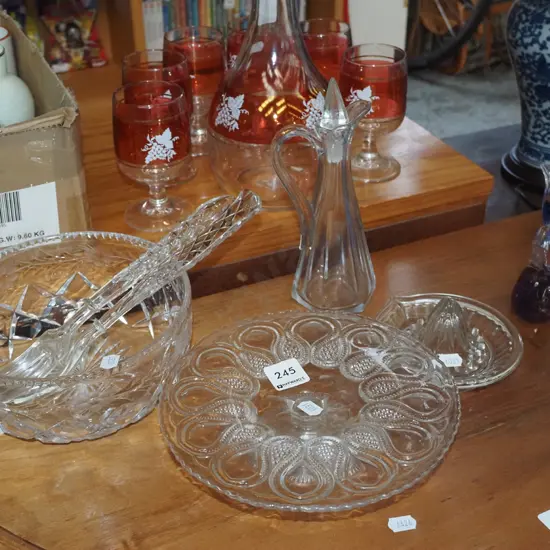 salad bowl, bottle, cake stand etc