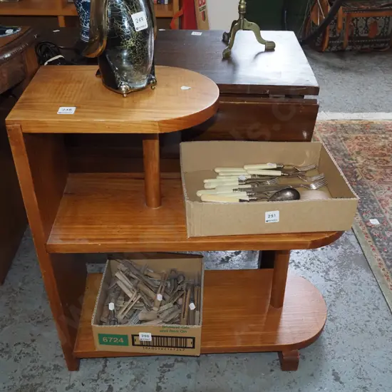 pine stepped bookcase H615 W600 D240