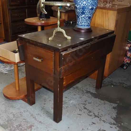 small drop side table with drawer at each end H560 W680 D430