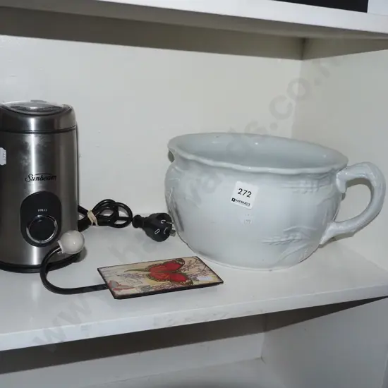 Sunbeam Slice and bean grinder, coat hook etc