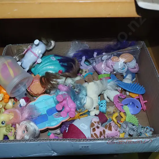 box; various toys