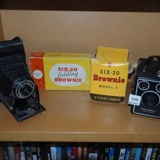 boxed Brownie, concertina camera - both with original boxes