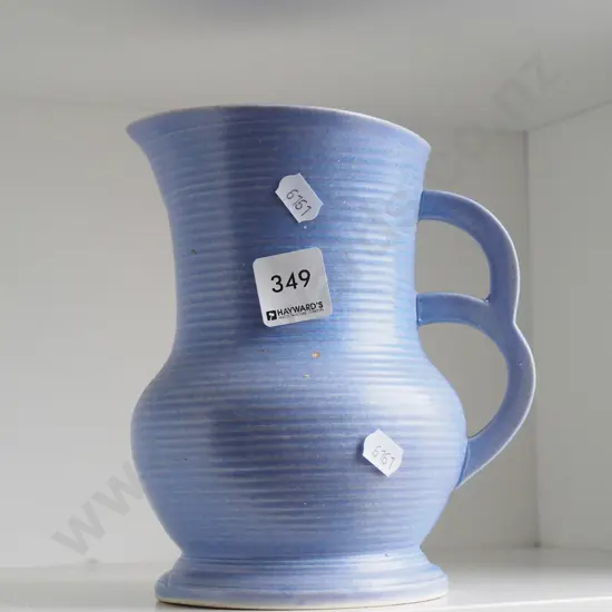 blue deco ribbed jug H180
