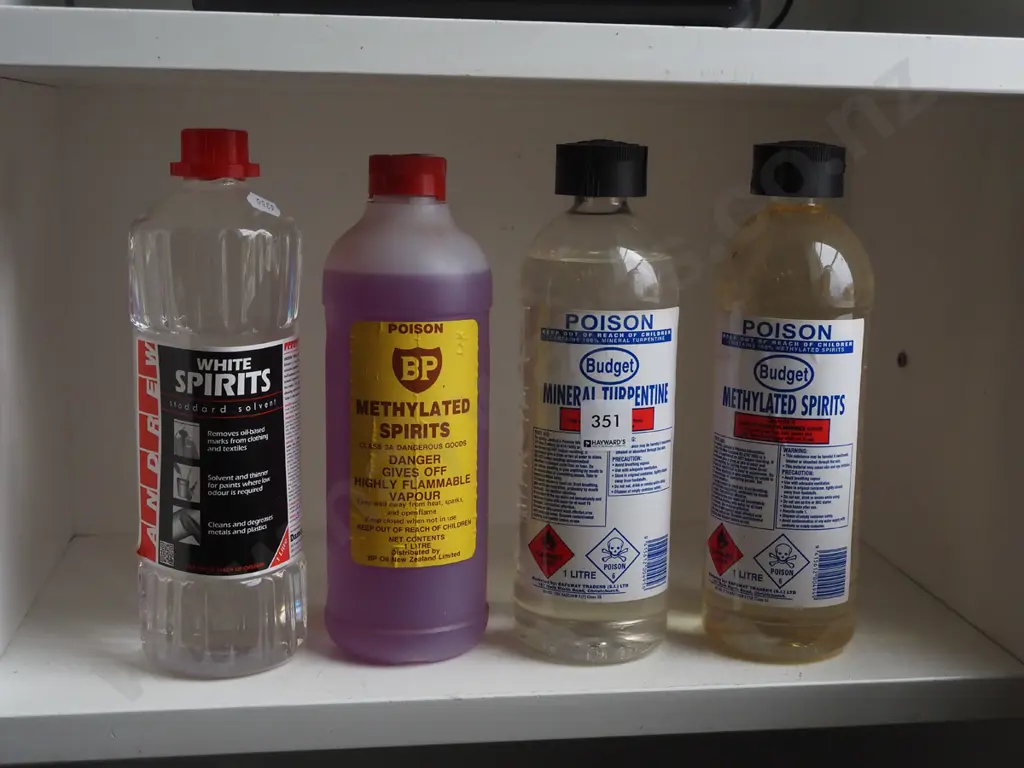 bottles of meths and turps Image 1++