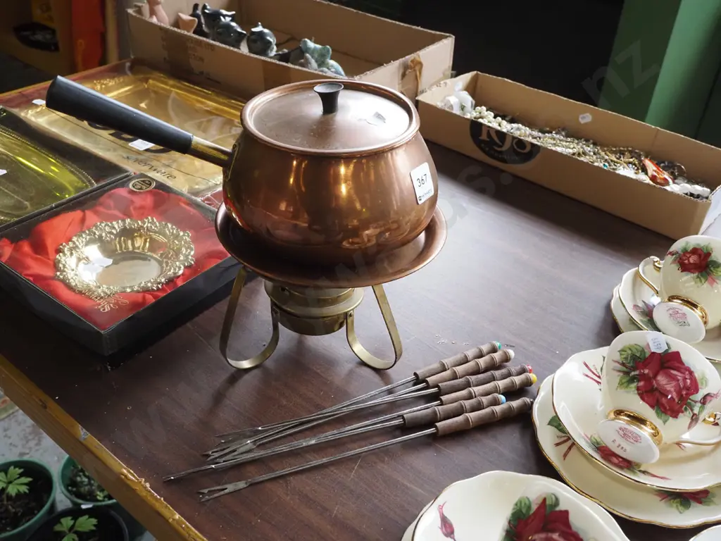 copper fondue set Image 1++