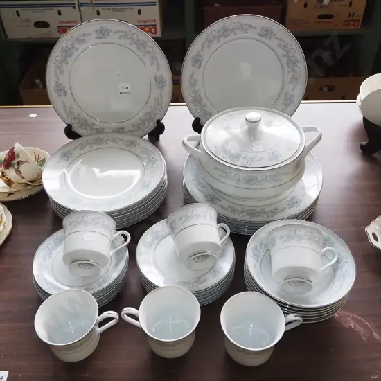 assorted Mikasa Dresden rose dinner items; plates, bowls etc