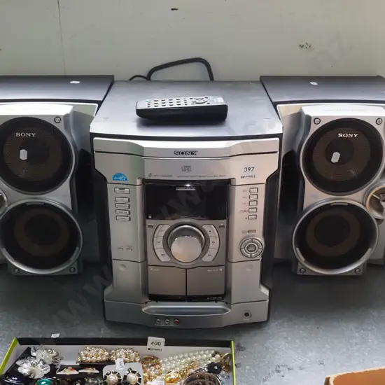 Sony stereo system; twin cassette, CD, tuner