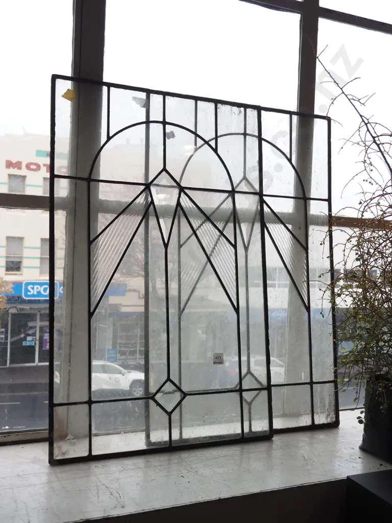 2x leadlight panes - need a clean H770 W490 Image 1++