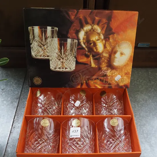 boxed set of 6 crystal whisky tumblers