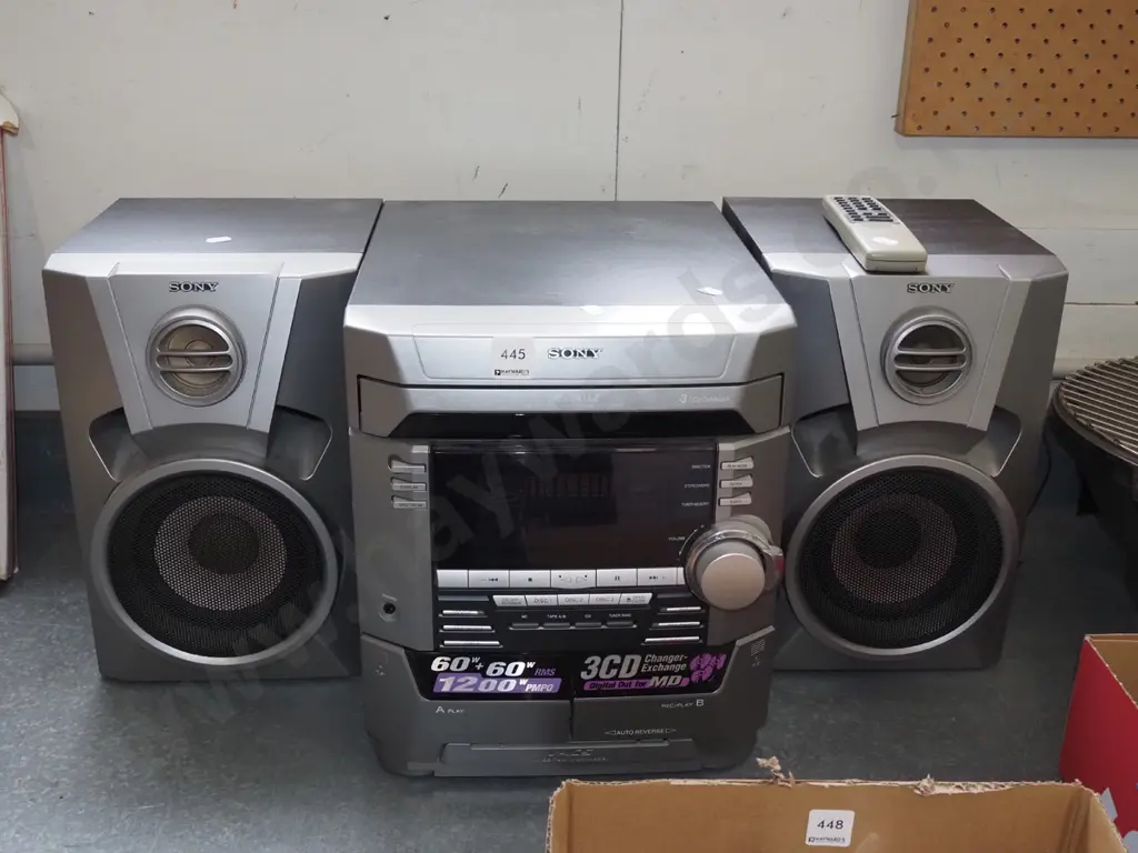 Sony stereo system; twin cassette, CD, tuner Image 1++
