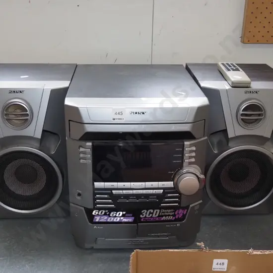 Sony stereo system; twin cassette, CD, tuner
