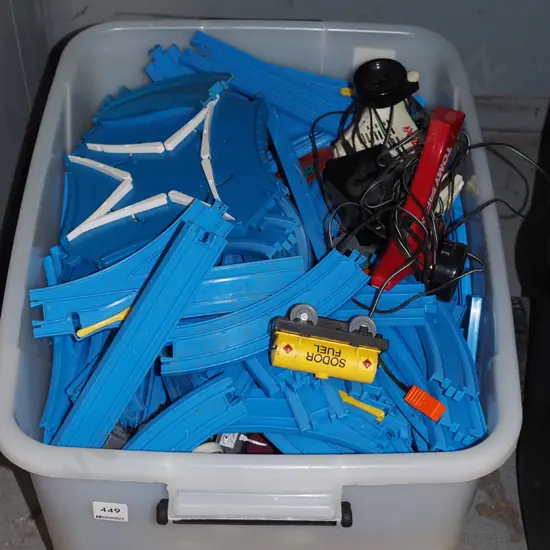 plastic Tomy train tracks, trains etc