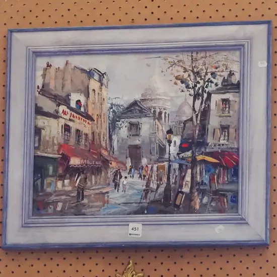 framed oil - Paris street scene