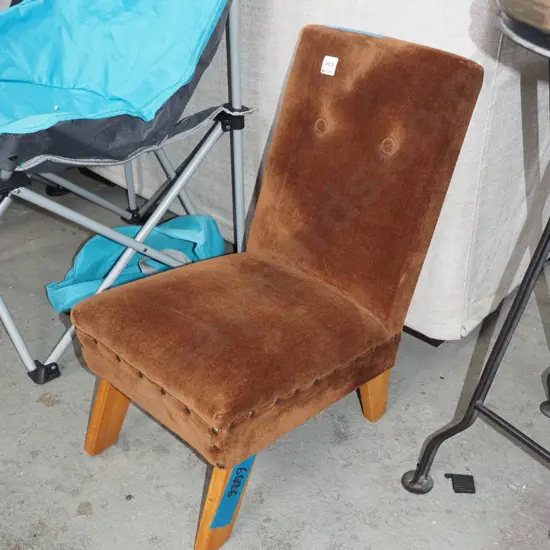 brown velvet childs chair