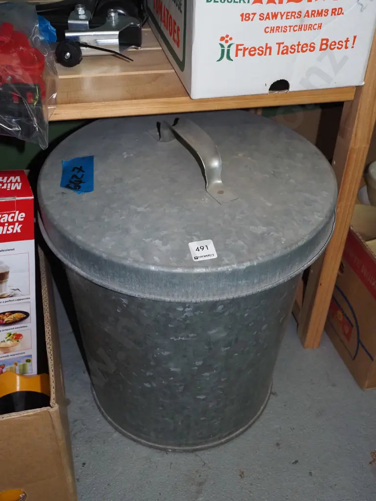 galvanised ash can H400 Image 1++