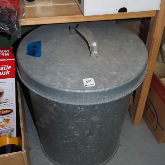 galvanised ash can H400