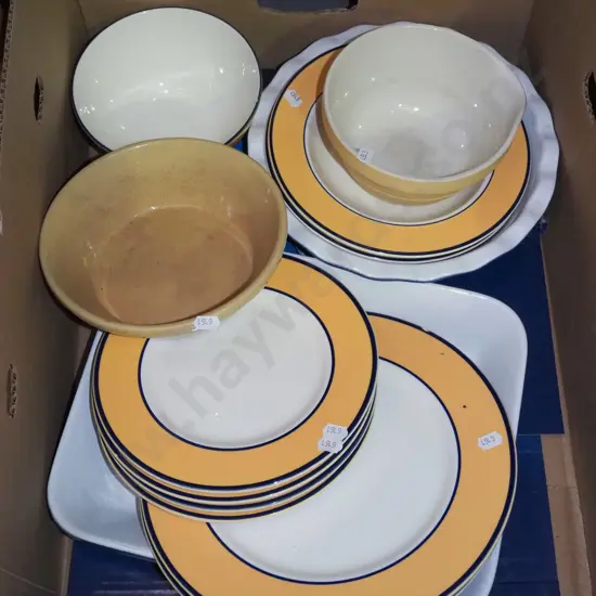 box; serving bowls, plates, bowls etc