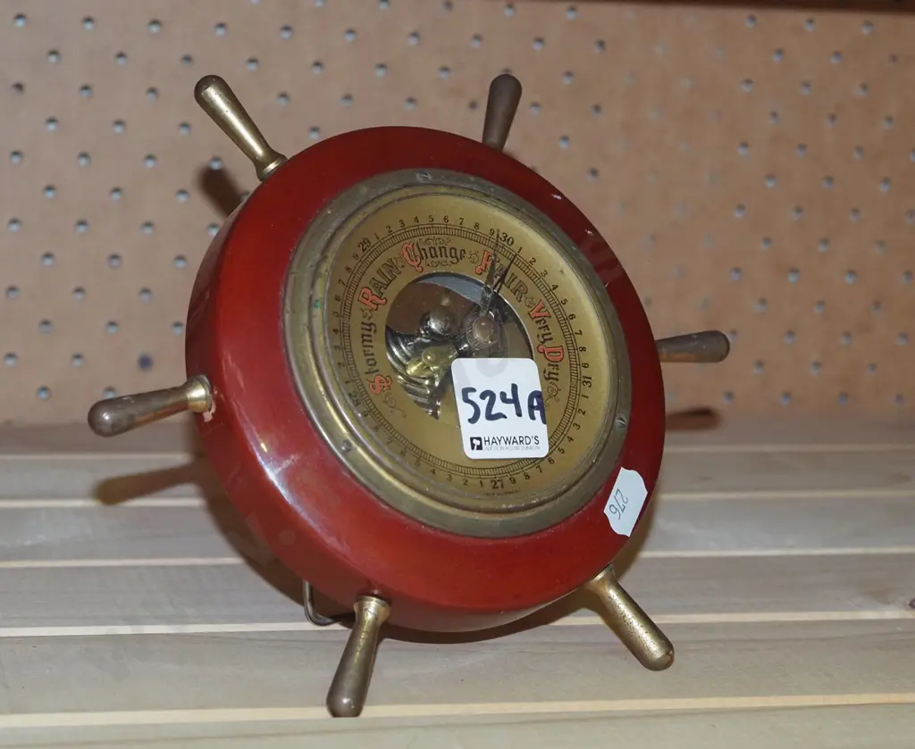 German ship's wheel motif barometer Image 1++